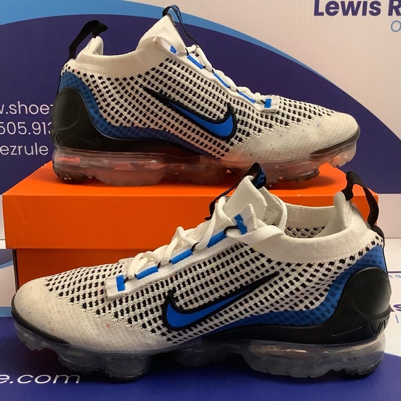 Nike Vapormax 2021 Flyknit White Photo Blue Kids 5y - Picture 3 of 11